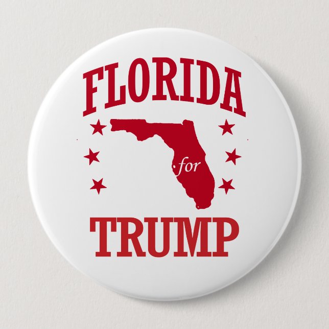 FLORIDA FOR DONALD TRUMP 10 CM ROUND BADGE (Front)