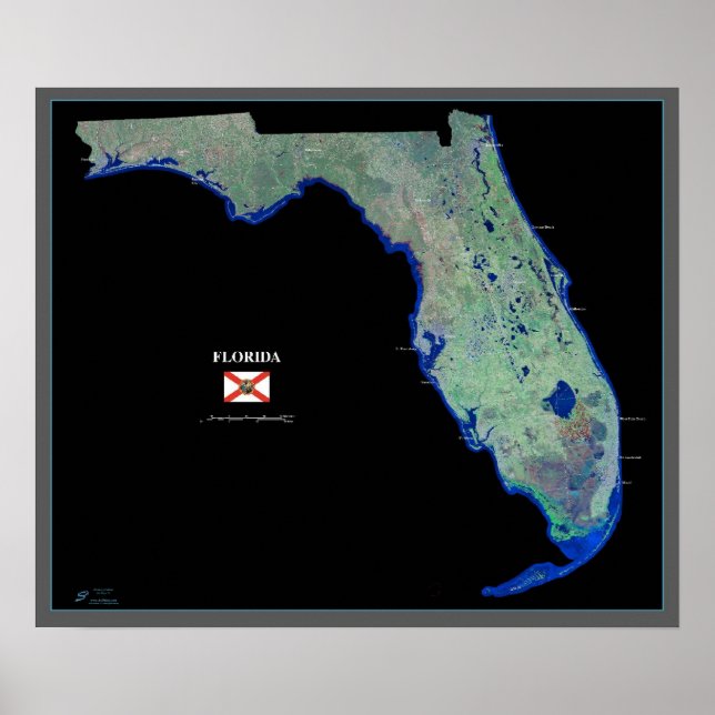 Florida from space satellite poster (Front)
