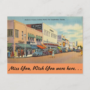 Florida, Ft. Lauderdale, Andrews Ave. Postcard
