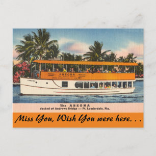 Florida, Ft. Lauderdale, Tour Boat Postcard