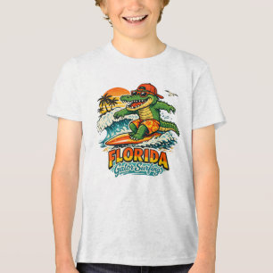 Florida Gator Surfing – Alligator Wave Rider Tri-Blend Shirt