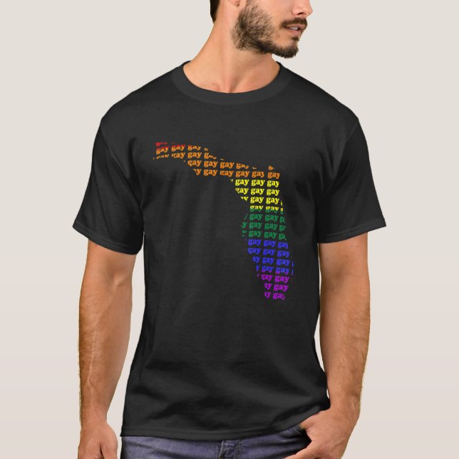 Florida Gay Pride Outline Mens Womens Lgbtq T-Shirt (Front)