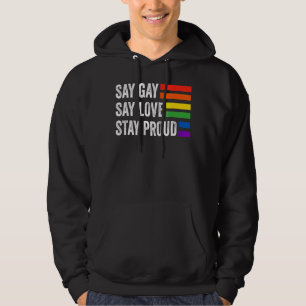 Florida Gay Say Gay Say Love Stay Proud Lgbtq Gay  Hoodie