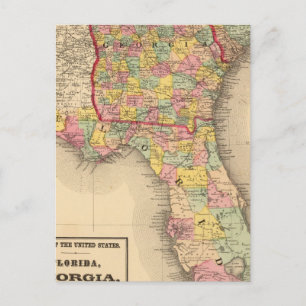 Florida, Georgia, and South Carolina Postcard
