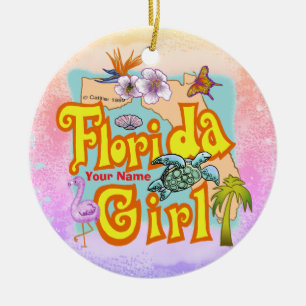 Florida Girl Ceramic Tree Decoration