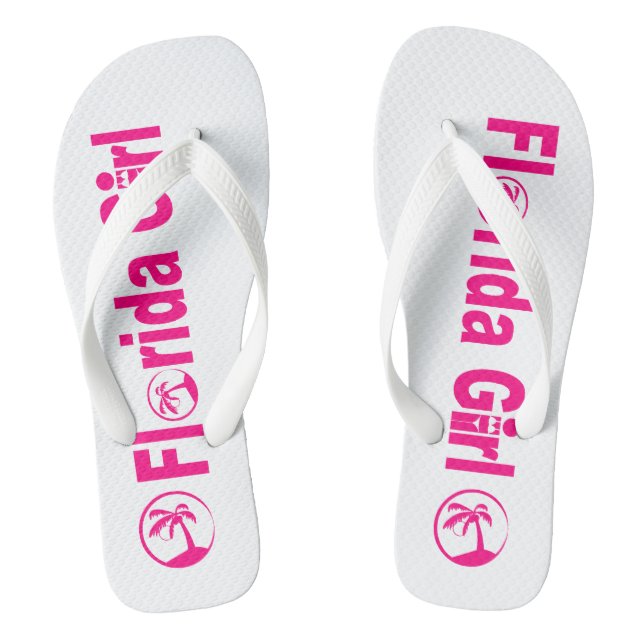 Florida Girl Flip Flops, Wide Straps Flip Flops (Footbed)