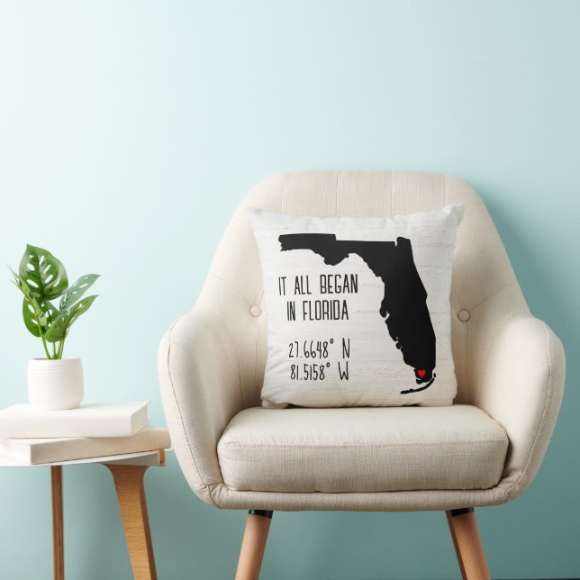 Florida GPS Coordinates with Heart Cushion (Chair)