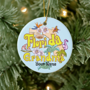 Florida Grandma  Ceramic Tree Decoration