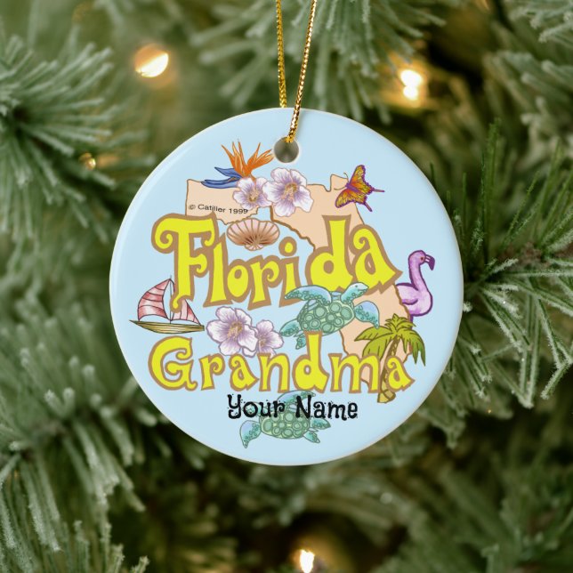 Florida Grandma  Ceramic Tree Decoration (Tree)