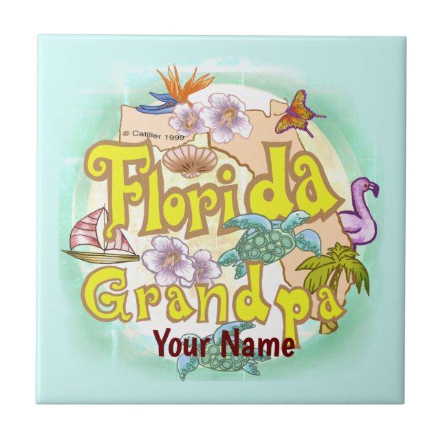 Florida Grandpa   Tile (Front)