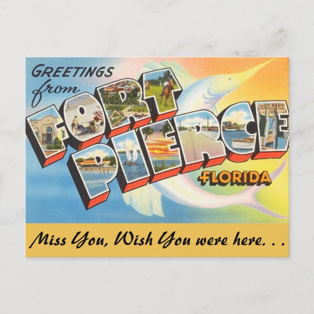 Florida, Greetings from Fort Pierce Postcard (Front)