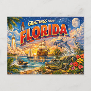 Florida Greetings From Postcard
