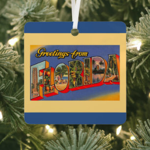 Florida Greetings Metal Tree Decoration