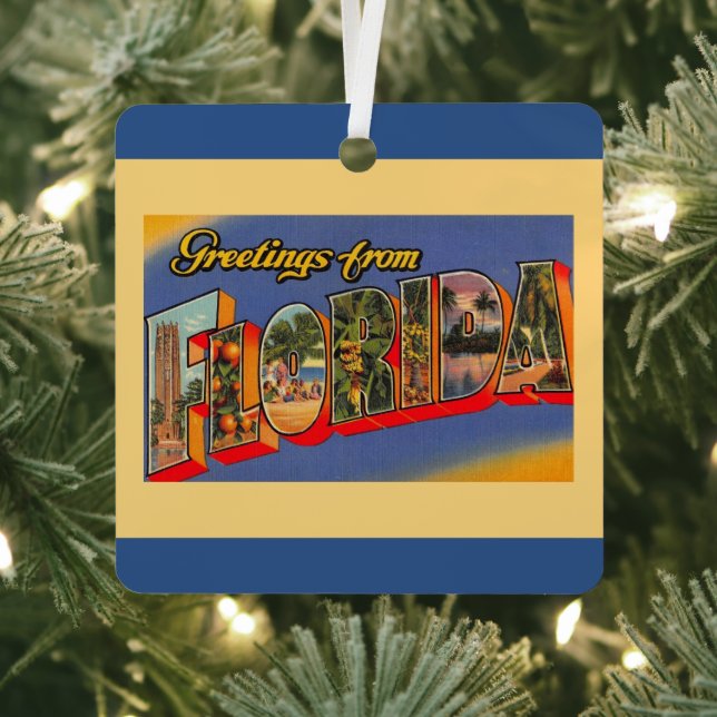 Florida Greetings Metal Tree Decoration (Insitu)