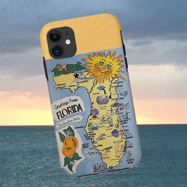 Florida Greetings Retro Map Case-Mate iPhone Case (Creator Uploaded)