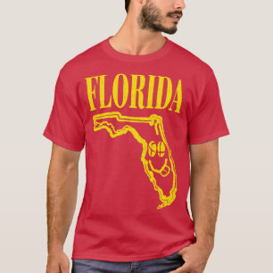 Florida Grunge Smiling Face Black Background T-Shirt