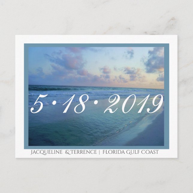 Florida Gulf Coast Save the Date Announcement Postcard (Front)