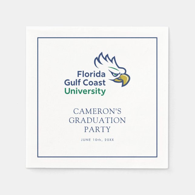 Florida Gulf Coast University Graduation Napkin (Front)