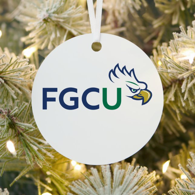 Florida Gulf Coast University Holiday Metal Tree Decoration (Insitu)