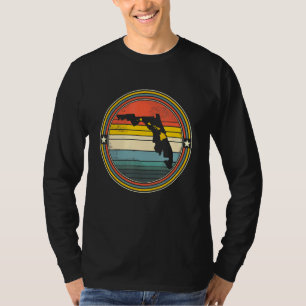 Florida Hawaii Roots Origine State Map Retro T-Shirt