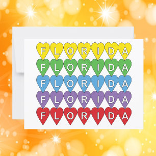 Florida Heart Colorful Postcard