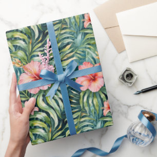 Florida Hibiscus Pattern  Wrapping Paper