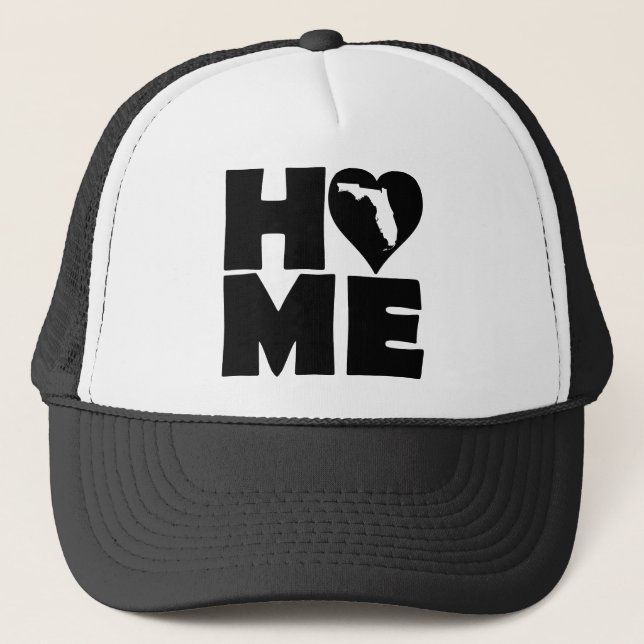 Florida Home Heart State Ball Cap Trucker Hat (Front)