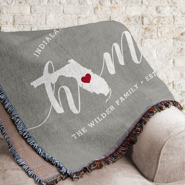 Florida Home State Personalised Wood Look Throw Blanket (Creator Uploaded)