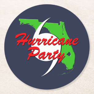 Florida Hurricane Party Your Colours Round Paper Coaster