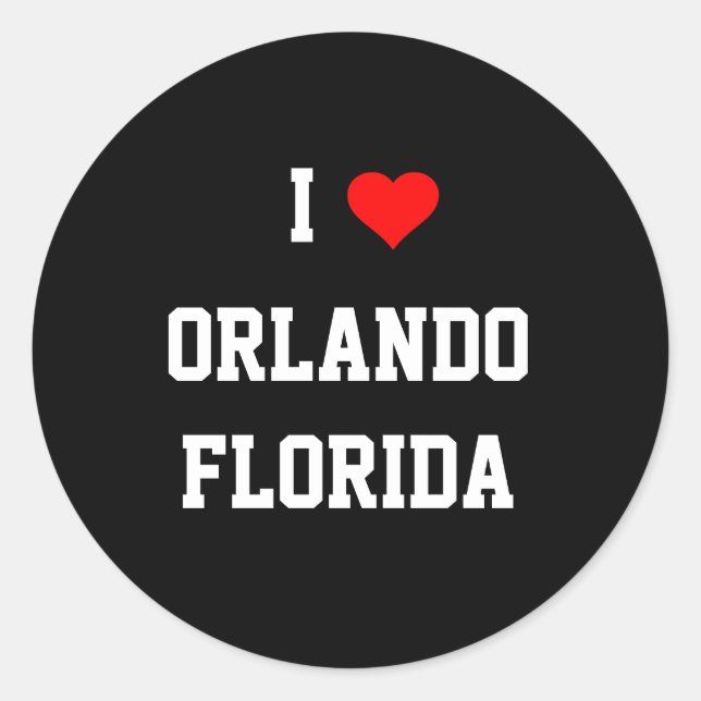 FLORIDA: I Love Orlando, Florida Classic Round Sticker (Front)