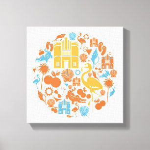 Florida Icons Canvas Print