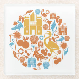 Florida Icons Glass Coaster