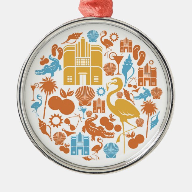 Florida Icons Metal Tree Decoration (Front)