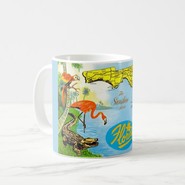 Florida Illustrated Postcard Mug (Front Left)