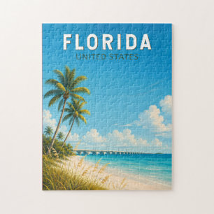 Florida Illustration Travel Art Vintage Jigsaw Puzzle