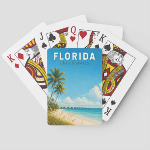 Florida Illustration Travel Art Vintage Playing Cards