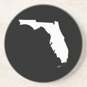 Florida in White and Black Coaster