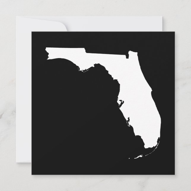 Florida in White and Black Invitation (Front)