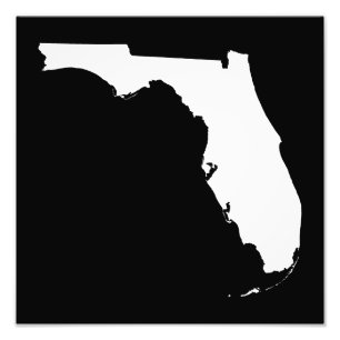 Florida in White and Black Photo Print