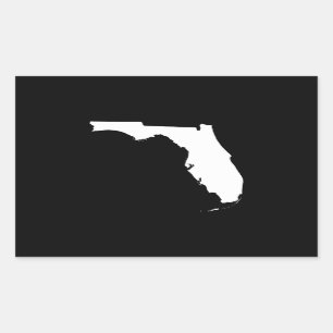 Florida in White and Black Rectangular Sticker