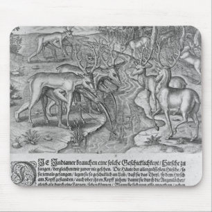 Florida Indians hunting deer Mouse Mat