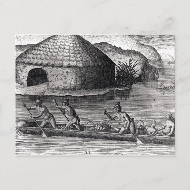 Florida Indians Storing their Crops Postcard (Front)