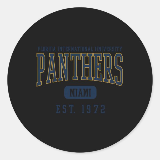 Florida International Fiu Panthers Founded Date Classic Round Sticker (Front)
