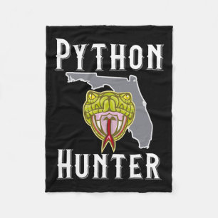 Florida Invasive Pythons Hunting Fleece Blanket