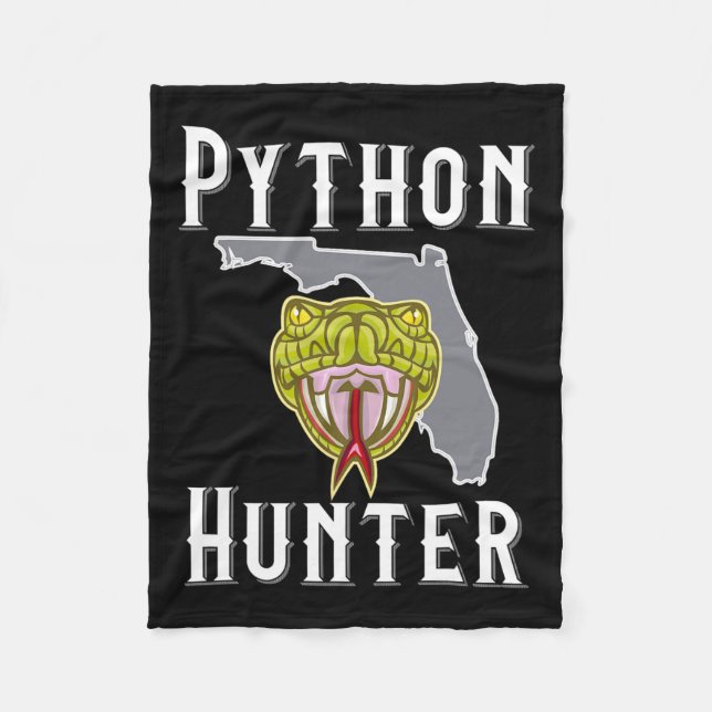 Florida Invasive Pythons Hunting  Fleece Blanket (Front)