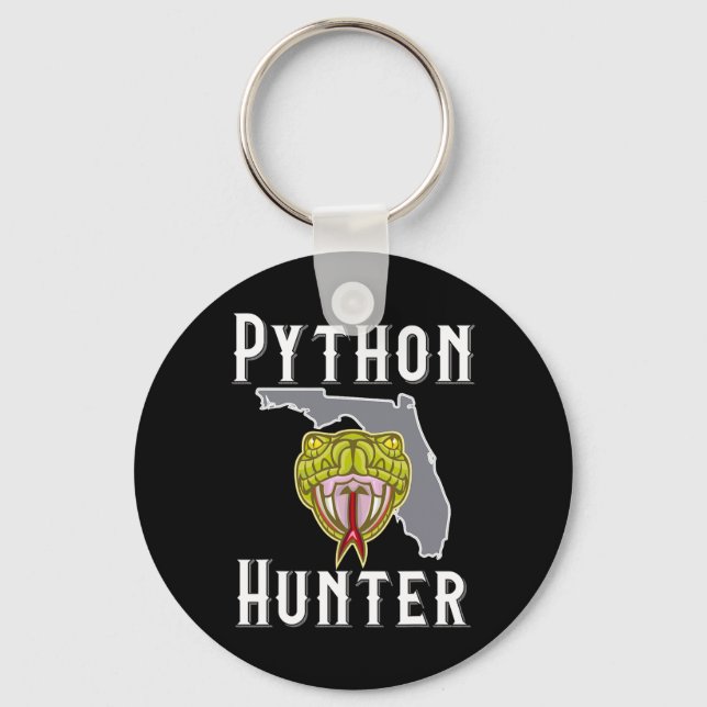 Florida Invasive Pythons Hunting  Key Ring (Front)
