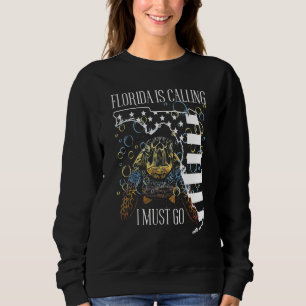Florida Is Calling I Must Go Tortoise Tribal Sea T Sweatshirt