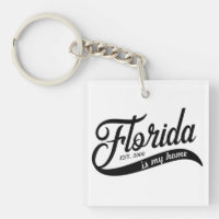 Florida Is My Home Typerface Acrylic Keychain