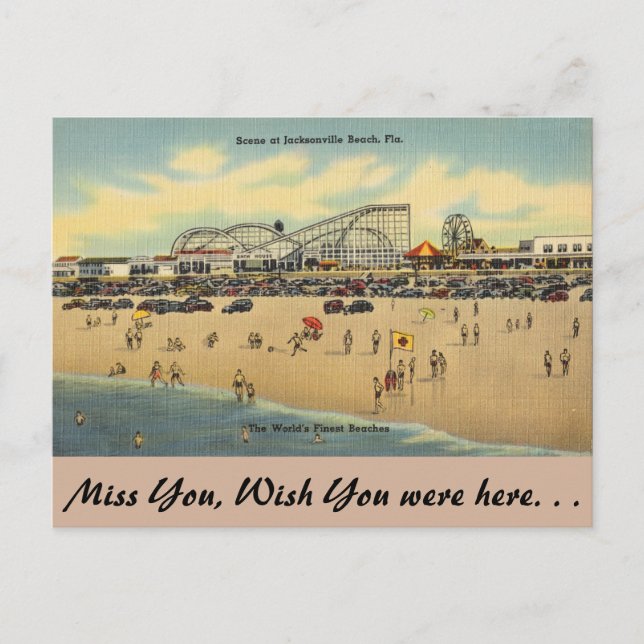 Florida, Jacksonville, Worlds finest beaches. Postcard (Front)