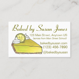 Florida Key Lime Pie Bakery Baked By Pastry Chef Business Card